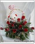 This lovely bouquet sends best wishes for any occasion with a dozen beautiful red roses and a nice teddy bear