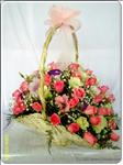 This lovely basket contains with 36 multi colour shades of roses along with greens. This gift will delight one special lady in your life.
